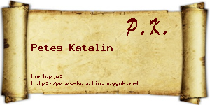 Petes Katalin névjegykártya