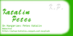 katalin petes business card
